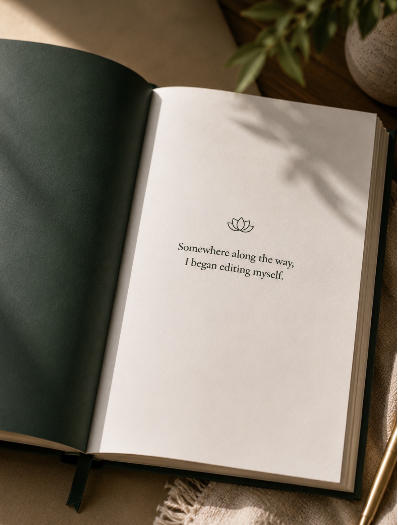 Interior page of Her, Reclaimed with the reflection Somewhere along the way, I began editing myself